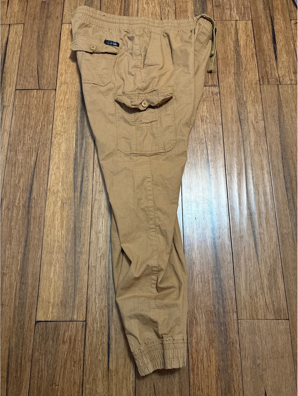 Southpole Men's Flex The Movement Cargo Jogger Pants XXL Tan Brown Elastic Waist